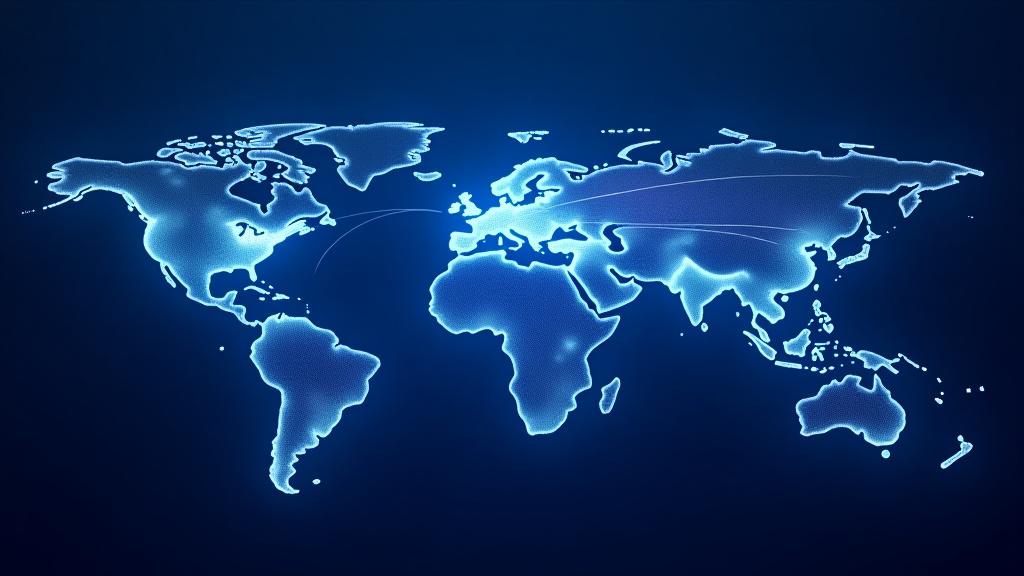 東京と世界の主要都市を結ぶ様式化された世界地図